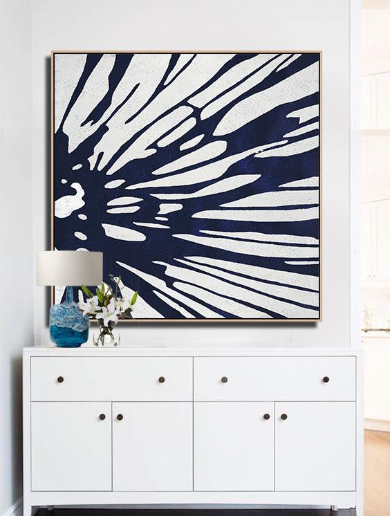 Navy Blue Minimalist Painting #NV281A